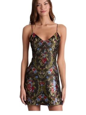 Alice + Olivia Tayla Floral Jacquard Structured Mini Dress...Size 4